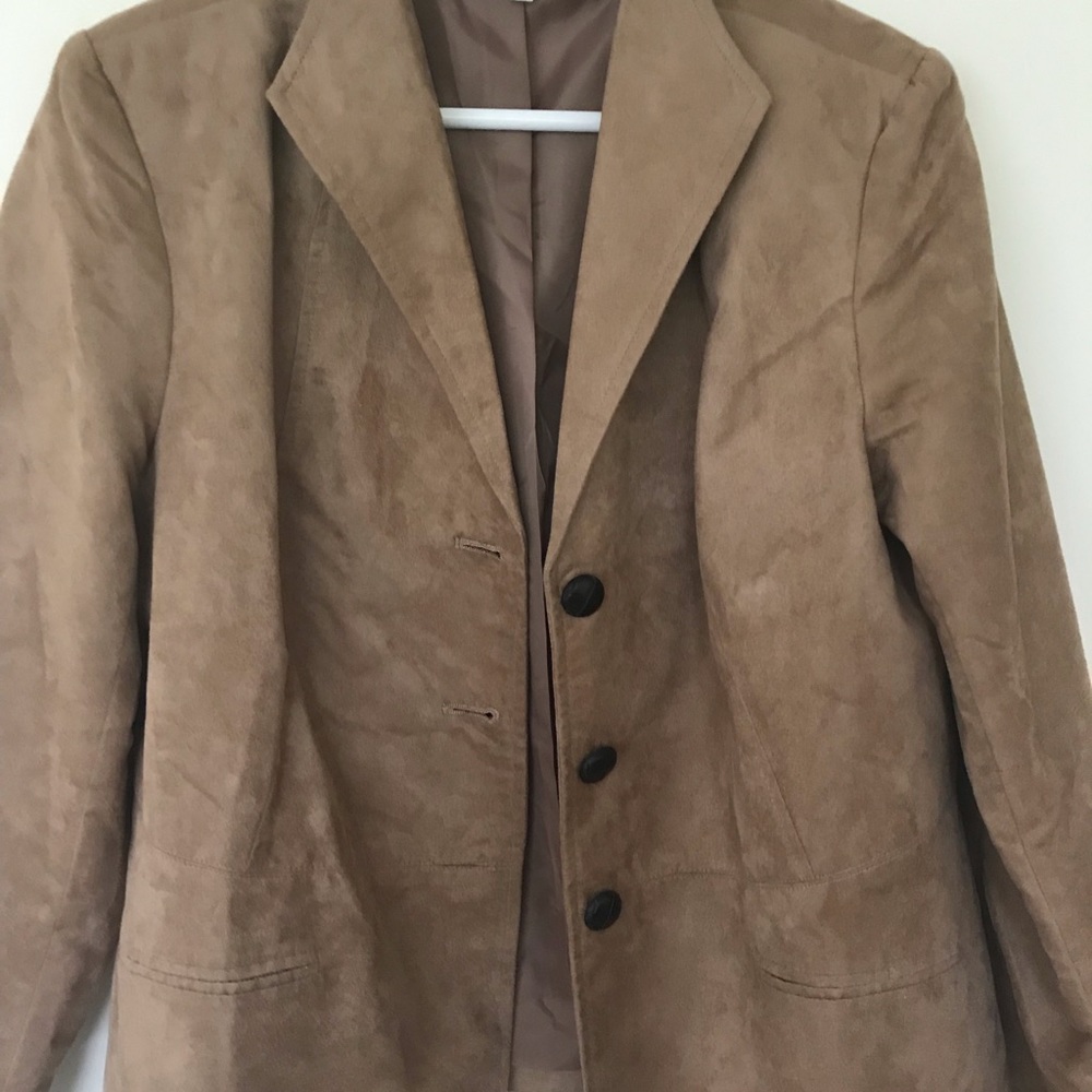 Sears Tradition Women Tan Blazer new without tag size 16 100% Polyester Lining